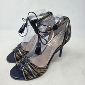 Vince Camuto Strappy Tassel Heels Women’s Size 7.5 Blue Gold